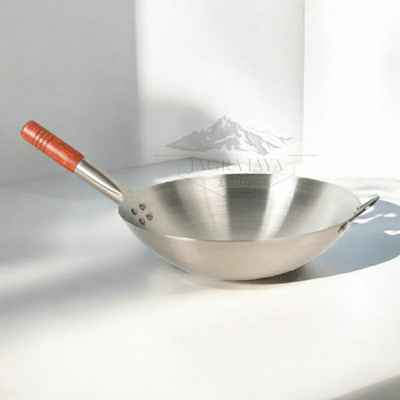 Wajan Stainless Gagang Kayu Anti panas ,Calypso Original 30cm