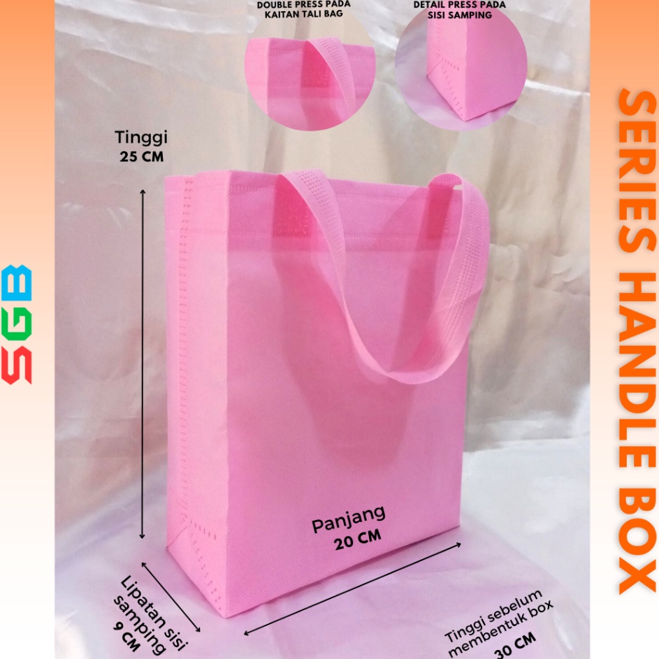 

Terbatas per kodi isi 2pcs Tas Spunbond Handle Box uk 2x25x9 Goodie Bag Tas Kain Polos