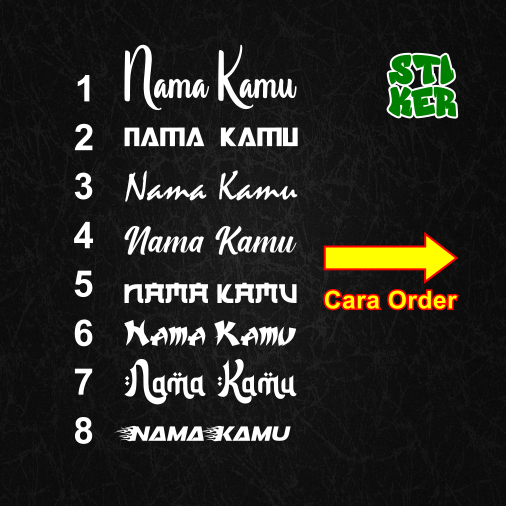 

Stiker Nama / Kata-kata Bisa Request Custom
