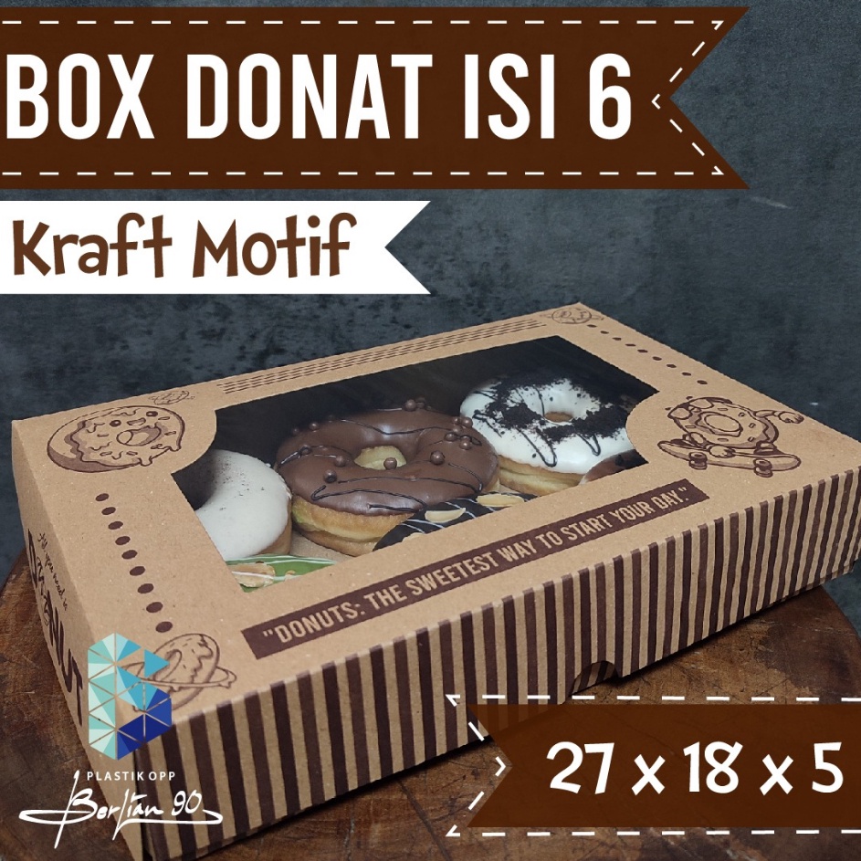 

Harga Promo Box Donat Isi 6 Motif uk 27x18x5 CM Jendela ISI 5 PCS Box Donat
