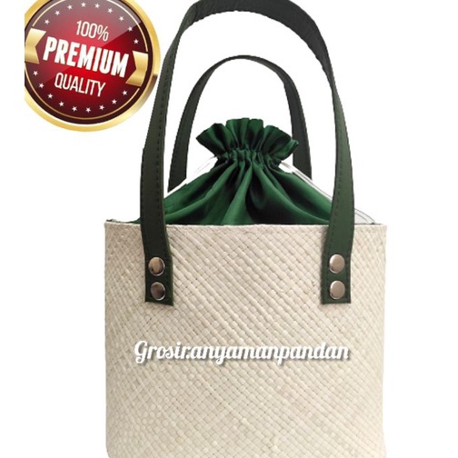 

KP8 Tas pandan OVAL PUTIH KAIN WARNA tas parcel tas hampers hantaran anyaman