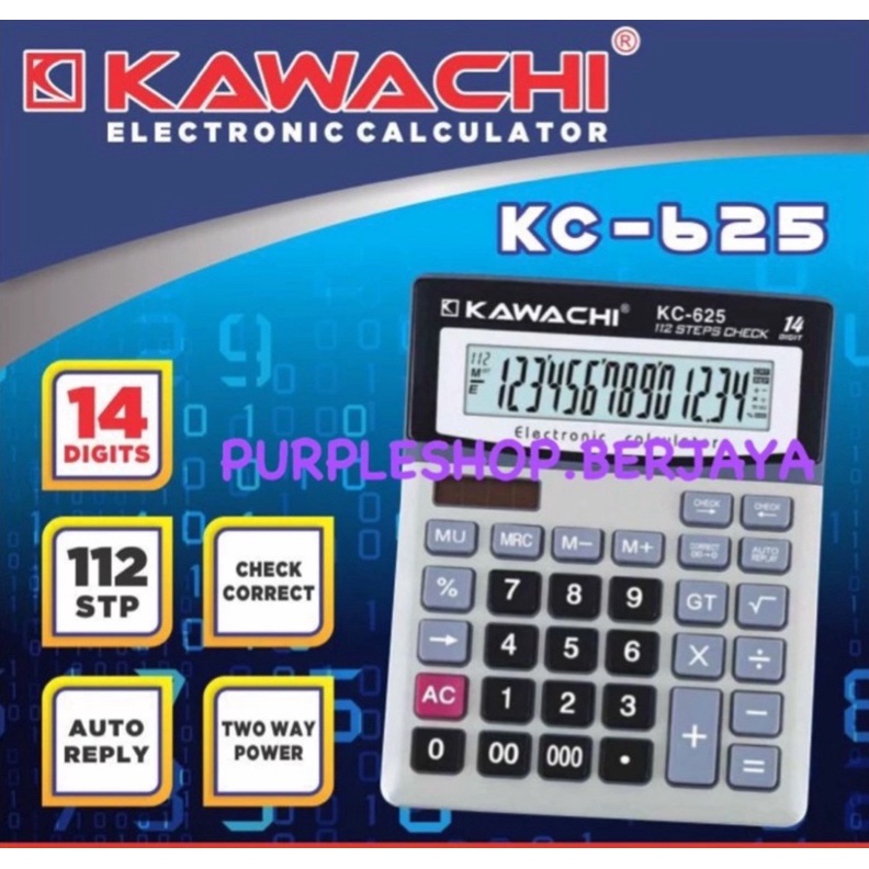 

KODE D62A Kawachi Kalkulator 14 Digit KC 625 Calculator 14 Digit