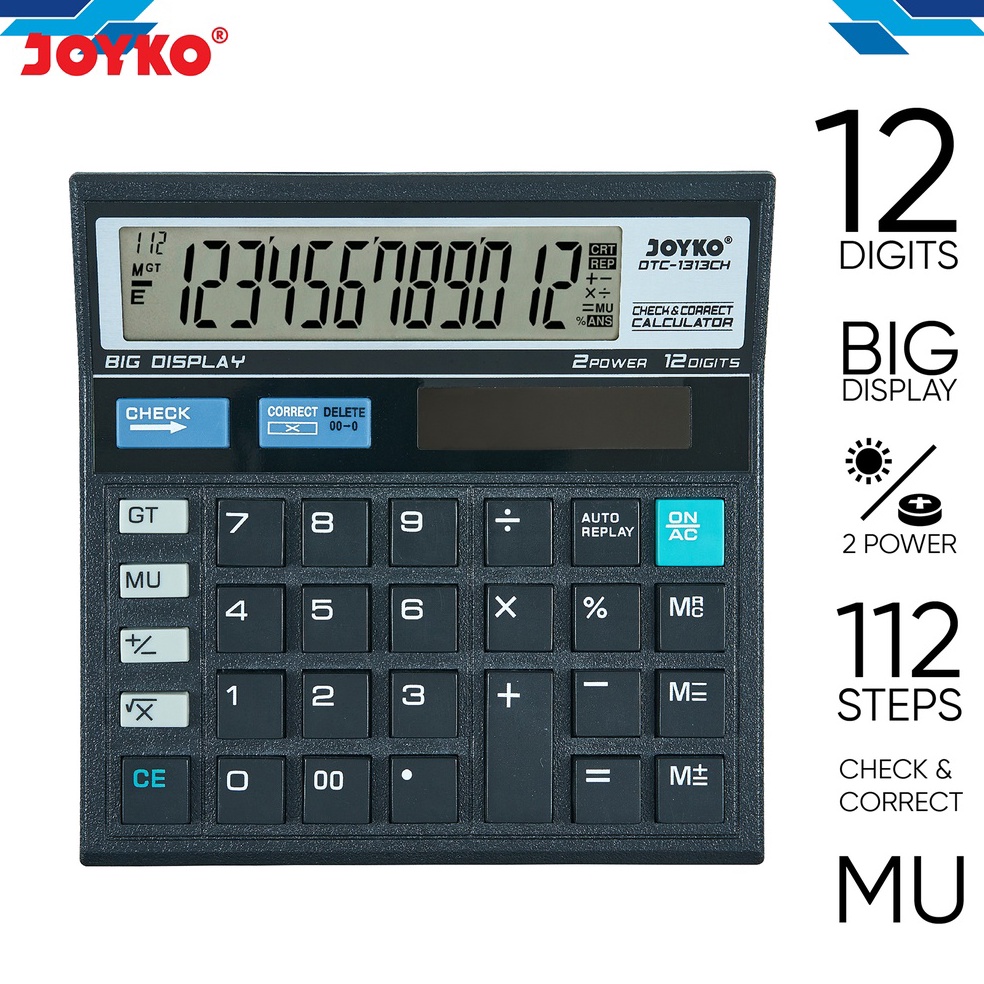 

KODE S37I Calculator Kalkulator Joyko DTC1313CH 12 Digits Check Correct