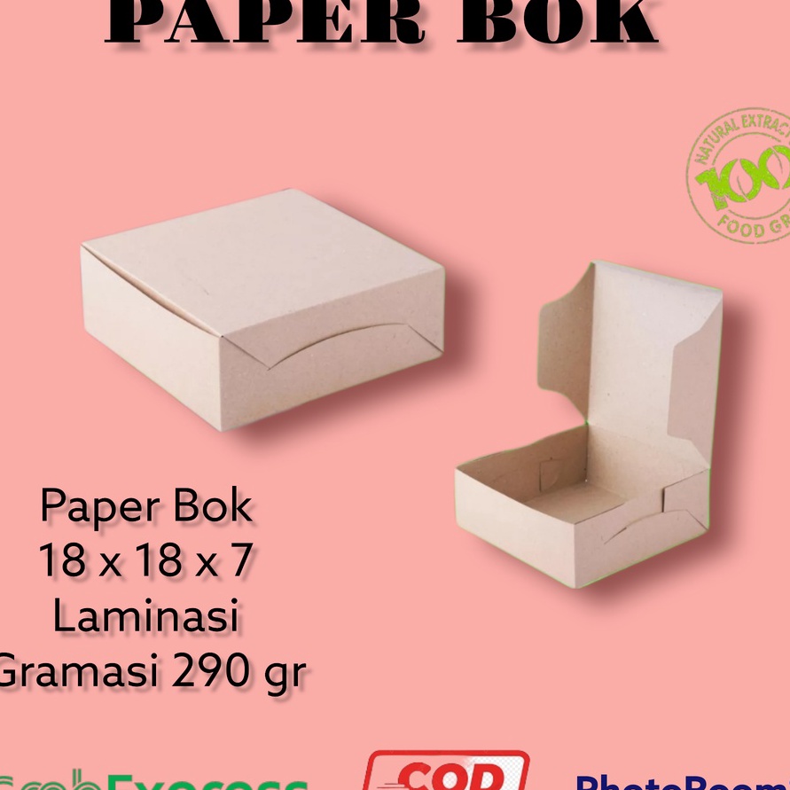 

HJ6 Paper Bok isi 25 pcs Dus Nasi Bok Catering Ayam Bakar Kotak Nasi Paper Lunch Bok Paper Kraf 18 x 18 x 7