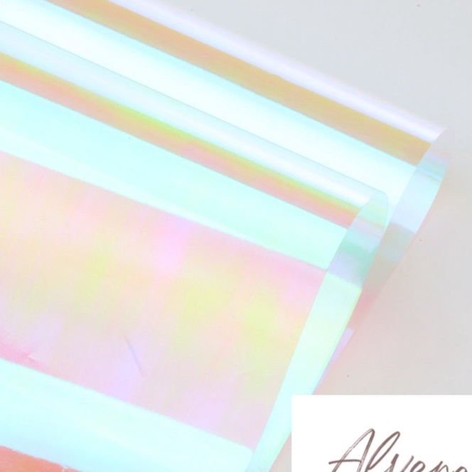 

Gila 5 LEMBAR Hologram Flower Wrapping Paper Rainbow Cellophane Kes Buket Bunga