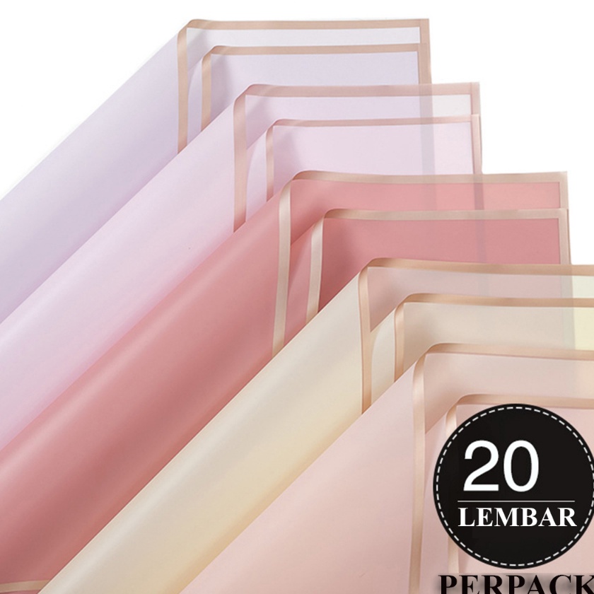 

Flash Sale 1 PACK ISI 2 LEMBAR Kes Bunga Buket List Gold Emas Cellophane Flower Wrapping Pack List Gold
