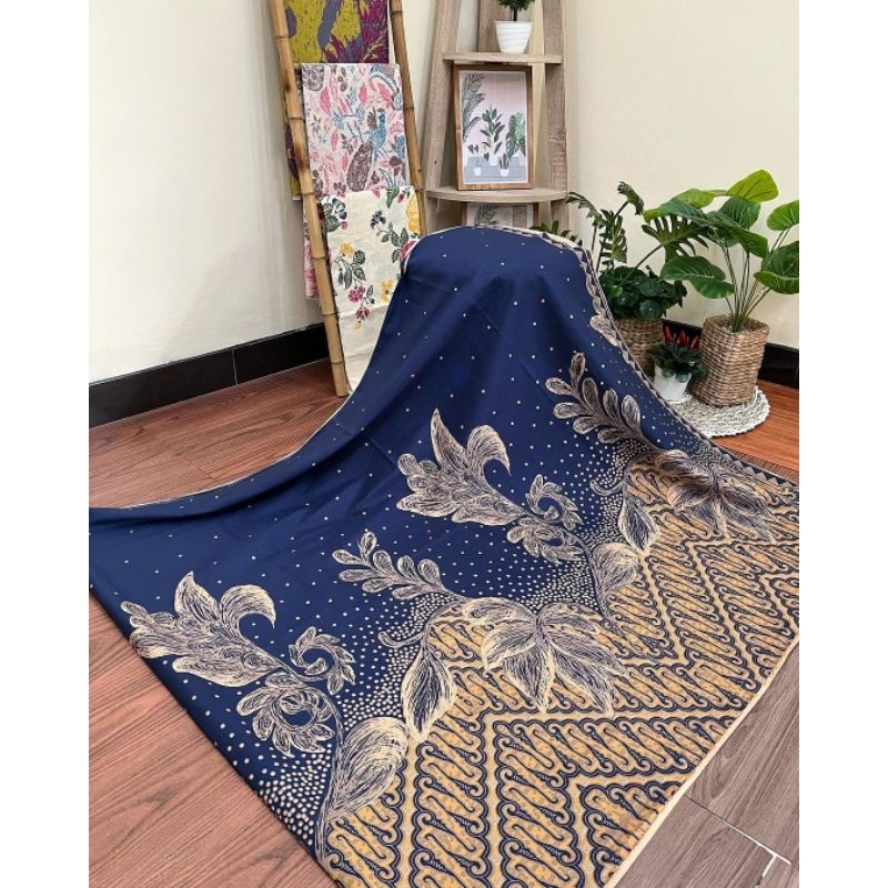 KAIN BATIK BAHAN PREMIUM SOLO DASAR NAVY