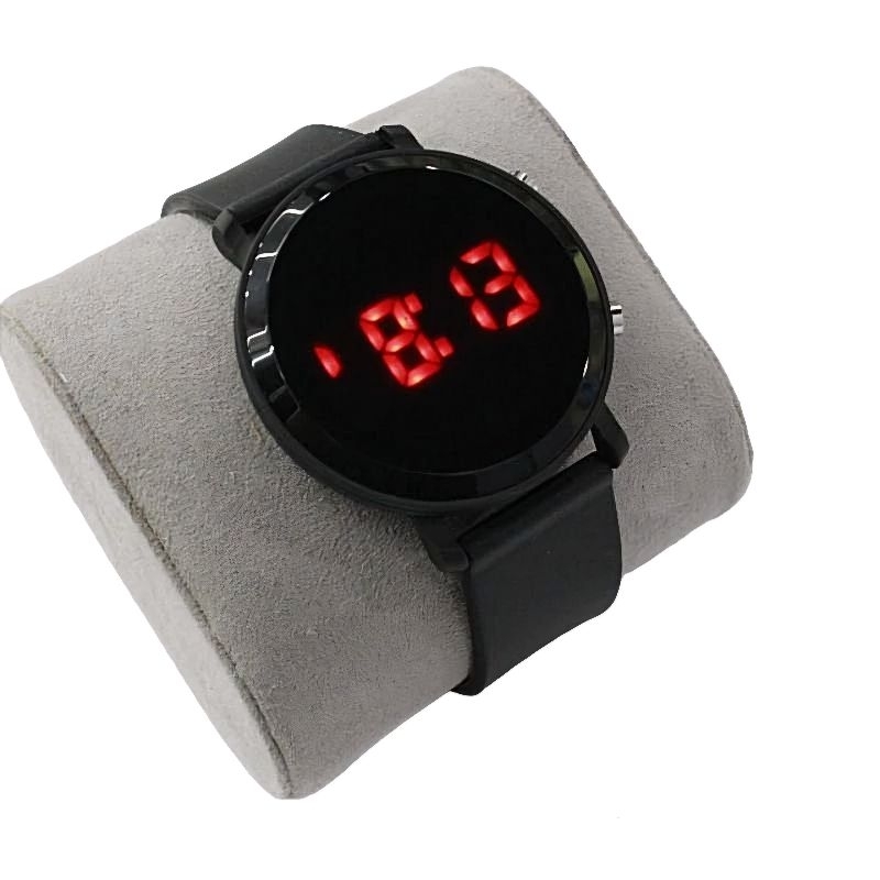 Jam Tangan LED Watch Bulat Cewek Cowok Digital Strap Rubber
