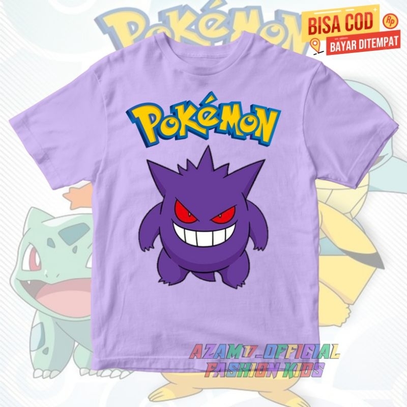 BISA COD KAOS ANAK BAJU ANAK GENGAR POKEMON FREE NAMA / KAOS TSHIRT ANAK POKEMON GENGAR KARAKTER POK