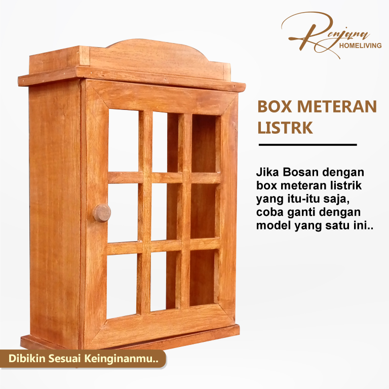 Box KWH Meter Listrik Prabayar Pulsa Dan Panel Listrik MCB Tempat Meteran Listrik Kayu