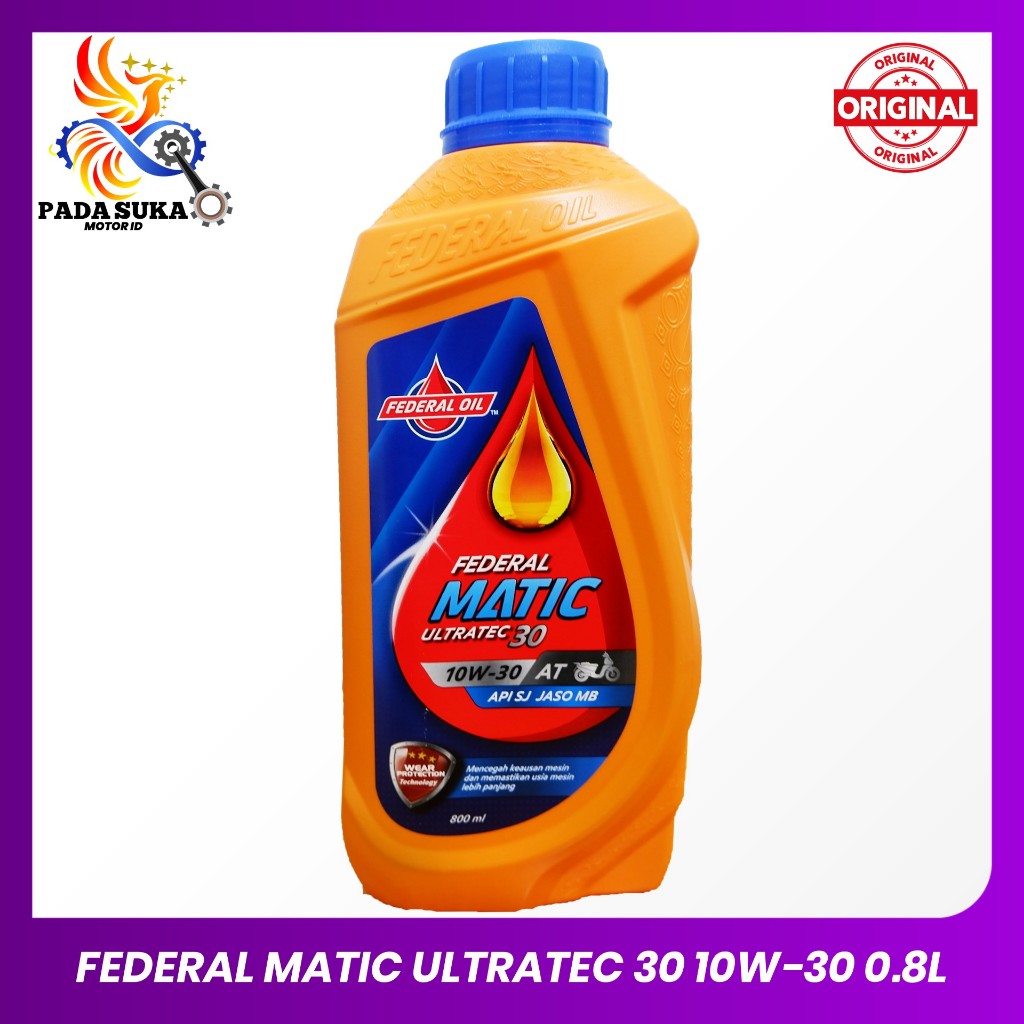 Federal Oil / Oli Mesin Motor Matic Vario,Beat,Scoopy FEDERAL MATIC ULTRATEC 30 / 10W-30 0.8Lt ORIGI