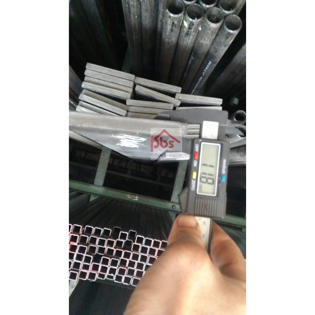 BESI PLAT STRIP 12mm x 3.8 cm x 5.7 meter / 12mm x 5cm x 6 meter / 12mm x 10cm x 6meter / BESI HITAM