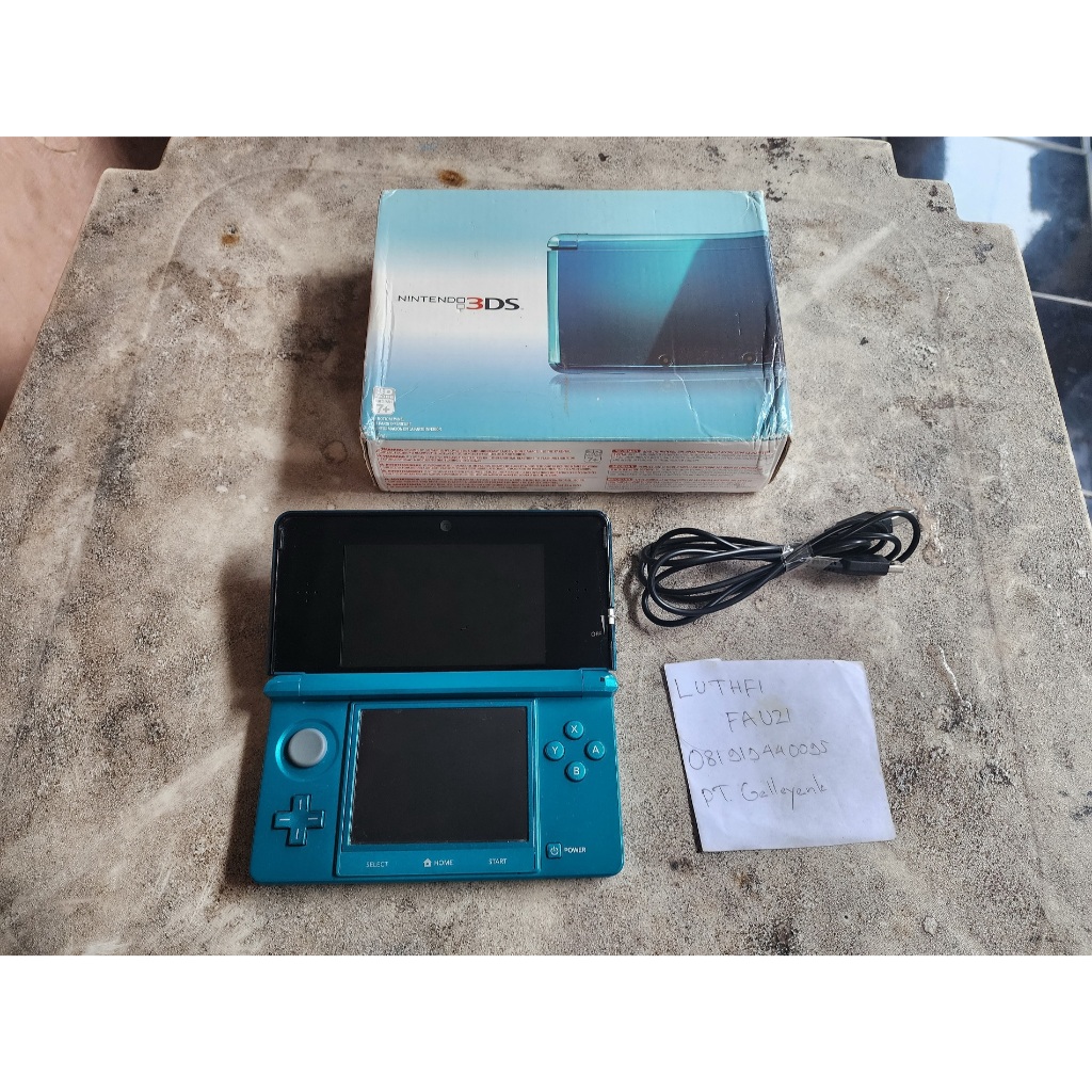 Nintendo 3DS not XL Aqua Blue CFW Luma 32GB Fullset 17