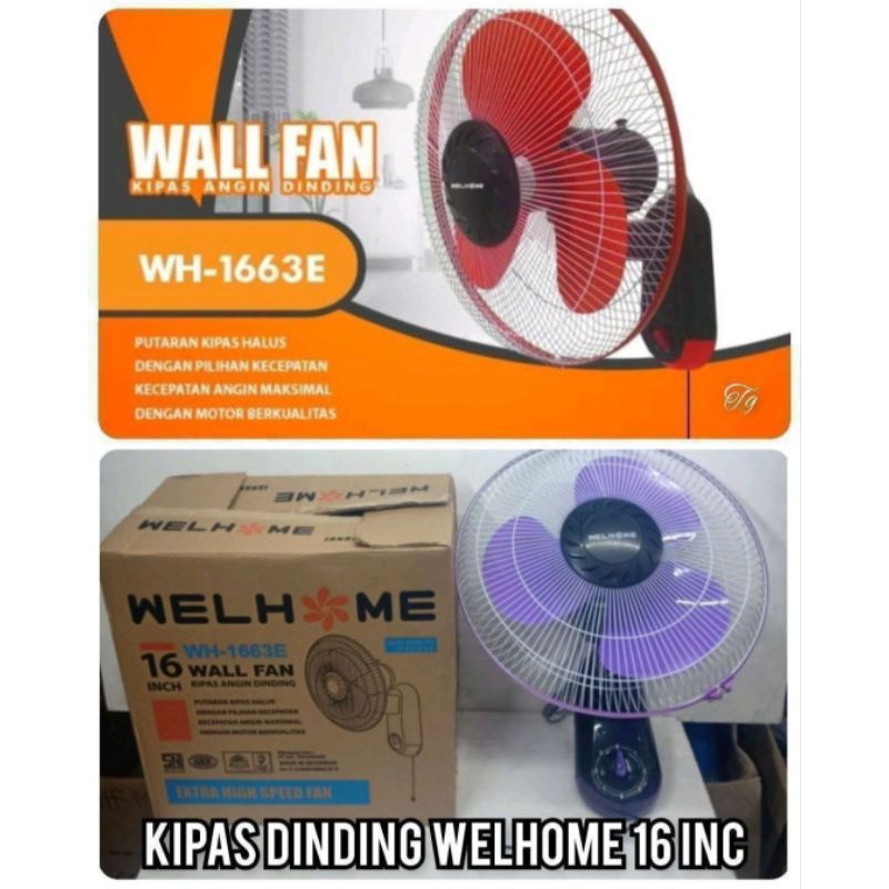 Kipas Angin Dinding 16 inch Welhome