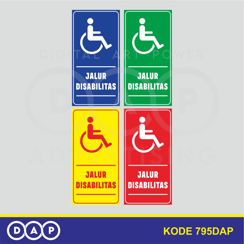 

795 - STIKER JALUR DISABILITAS - 15 X 30 CM - VYNIL - TERBAIK