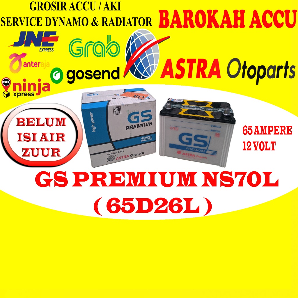 AKI GS PREMIUM NS70L / 65D26L , 65 AH ASTRA OTOPARTS