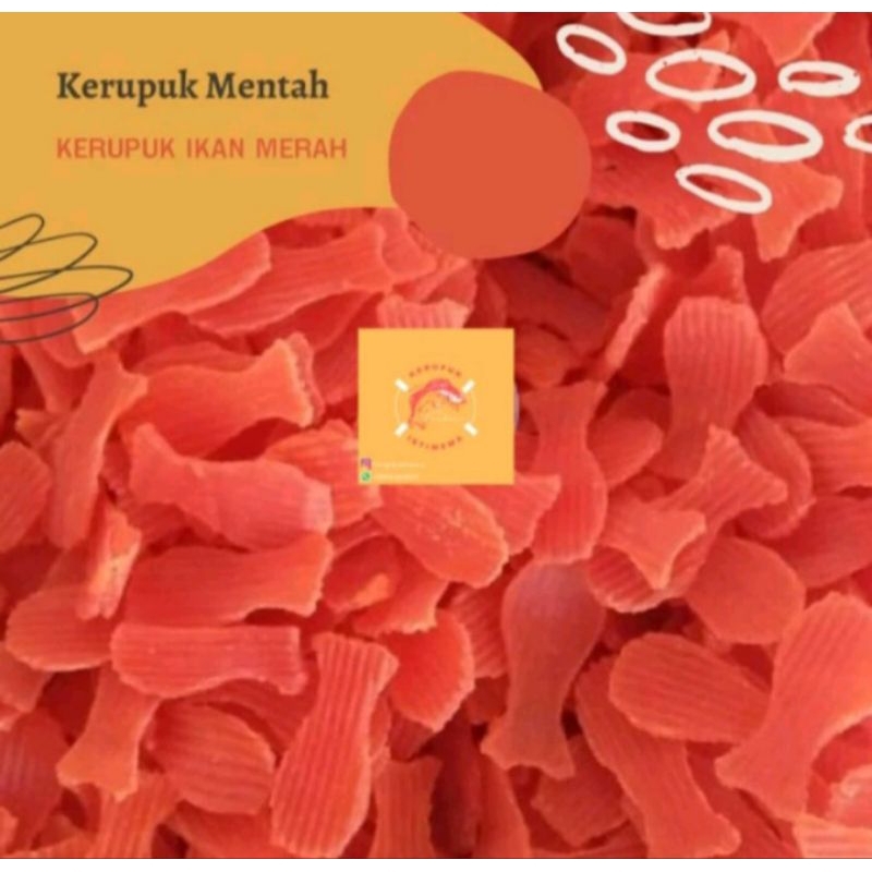 

500 GRAM KERUPUK IKAN WARNA MERAH / KERUPUK MENTAH