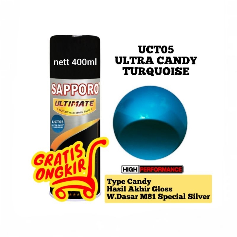 Sapporo Ultimate Soul Crystal UCT05 Ultra Candy Turquoise/biru/tosca/cat semprot/pylox/pilox/pilok
