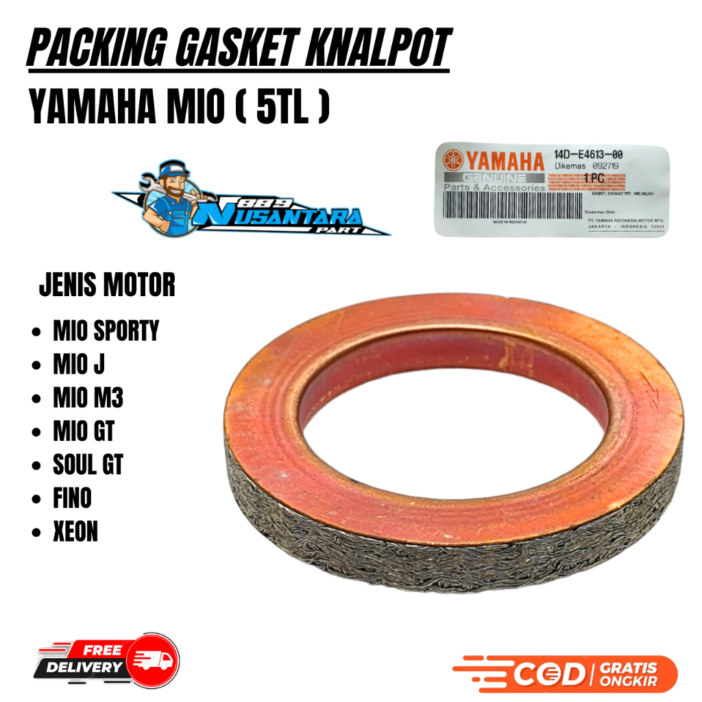 (ORIGINAL) PACKING PAKING GASKET KNALPOT MIO SPORTY MIO J MIO M3 SOUL GT XEON FINO MIO GT