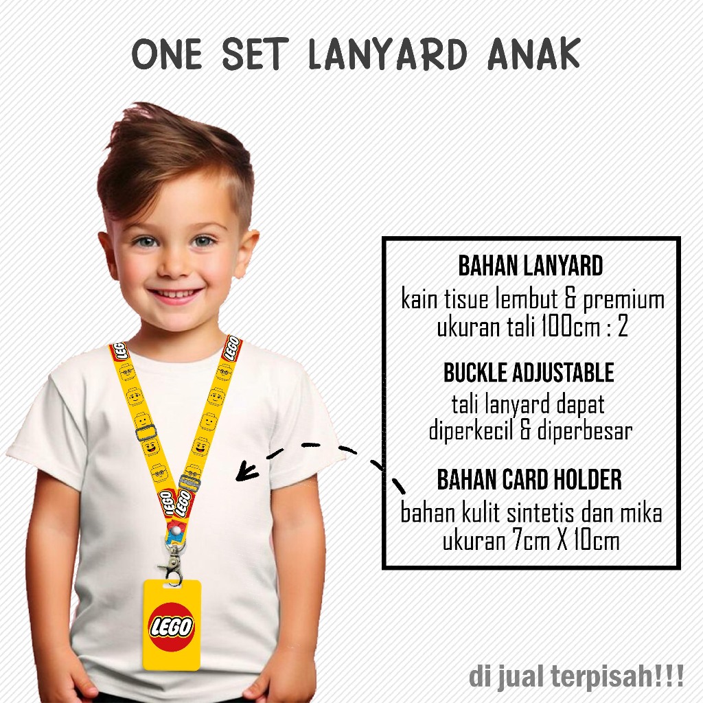 

[LANYARD ANAK] STRAP CARD HOLDER Lego Gantungan Kunci, Handphone, ID Card