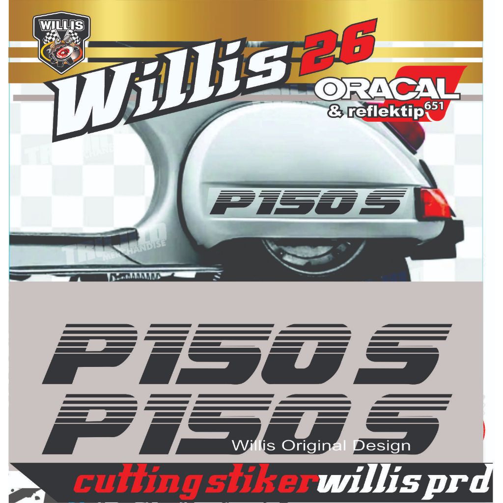 STICKER STIKER CUTTING VESPA 2 TAK UNIVERSAL PX PS STYLE STRIPING VESPA P150 S TERBARU