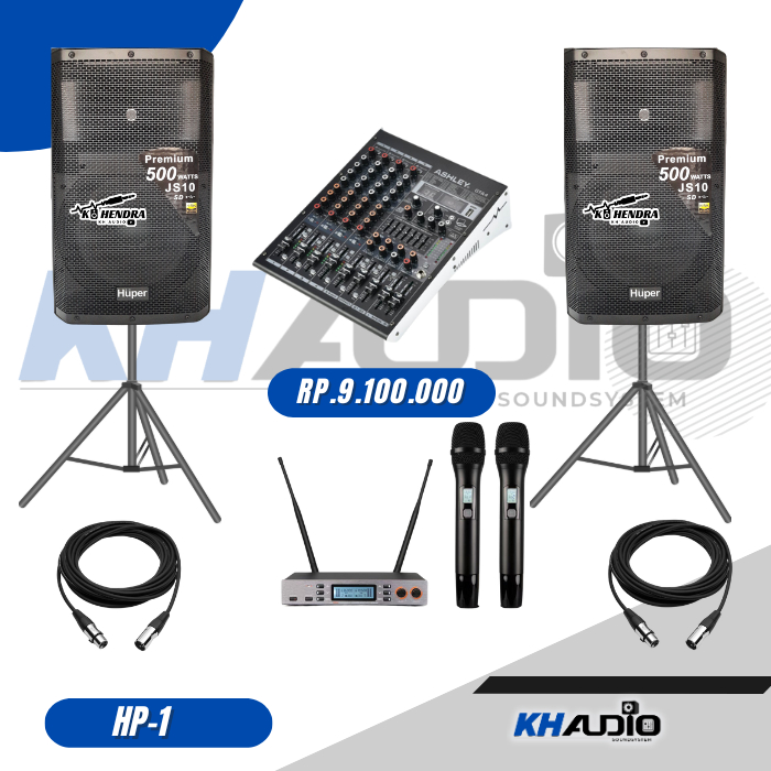 Paket Sound Huper 15 Inci + Mixer 4ch HP1