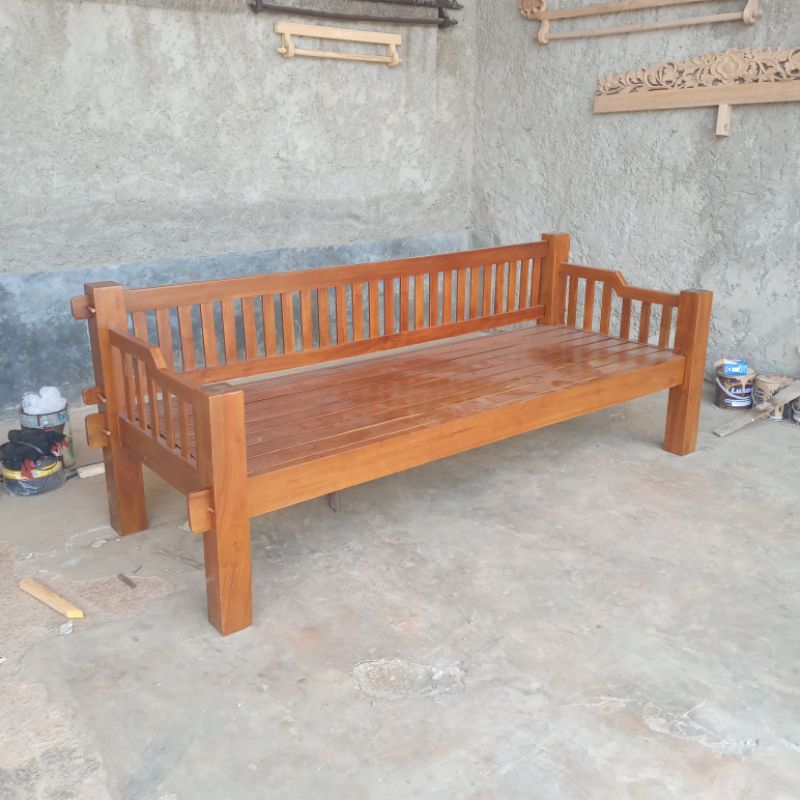 Bale-Bale minimalis kayu jati-Bangku santai jati-Kursi bangku jati mewah