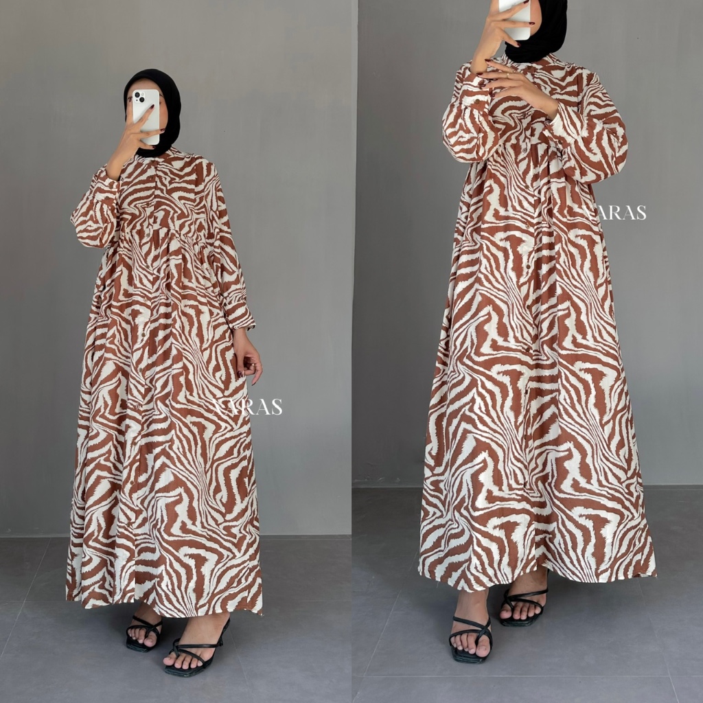 floral dress/ vintage dress / dress rayon motif - Khanza Hijab