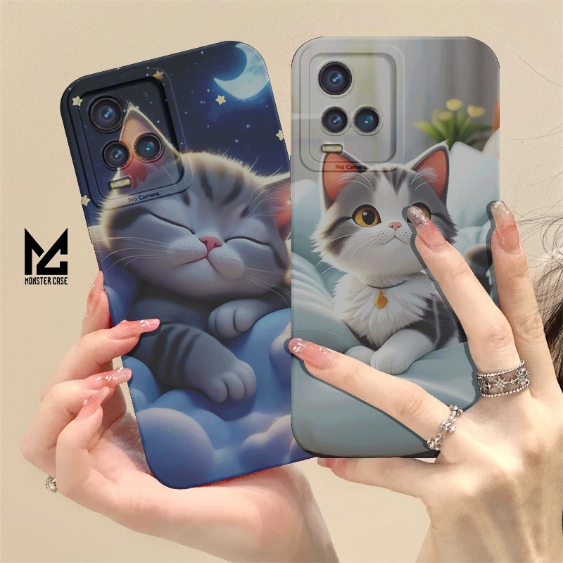 SOFTCASE VIVO Y21 / Y21S / Y21A / Y21T / Y33 CASE PROCAMERA MOTIF KUCING CARTOON KARTUN LUCU CUTE