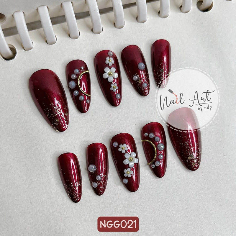 Press On Nails | Kuku Palsu | Fake Nails | Wedding | Engagement | Wisuda | Maroon | Nude | Lilac | P