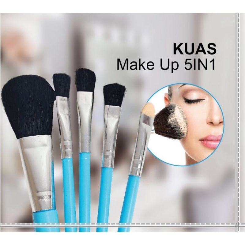 Make Up Brush Set 5 In 1 Paket Lengkap Kuas MakeUp Blush On