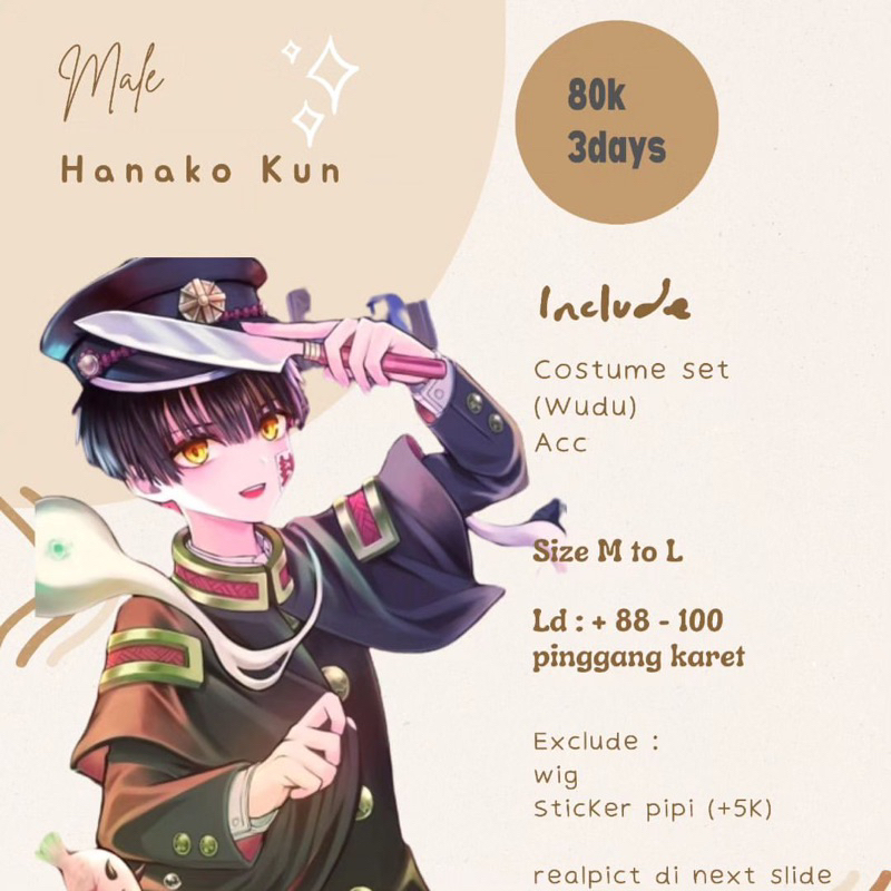 rental costum cosplay hanako kun