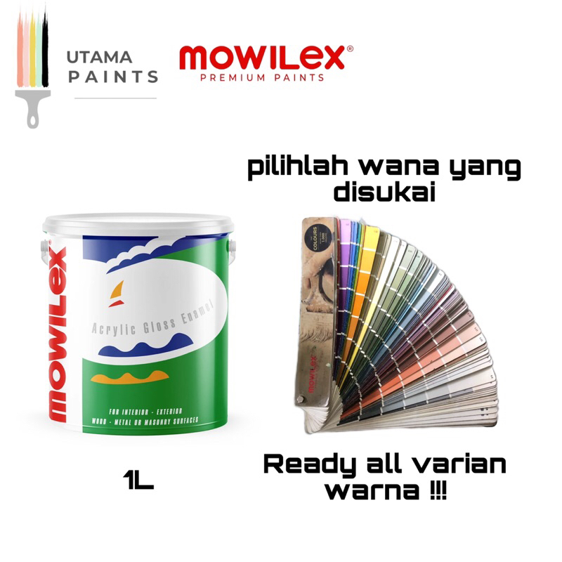Cat Tembok Interior & Exterior Mowilex Acrylic Gloss Enamel 1L