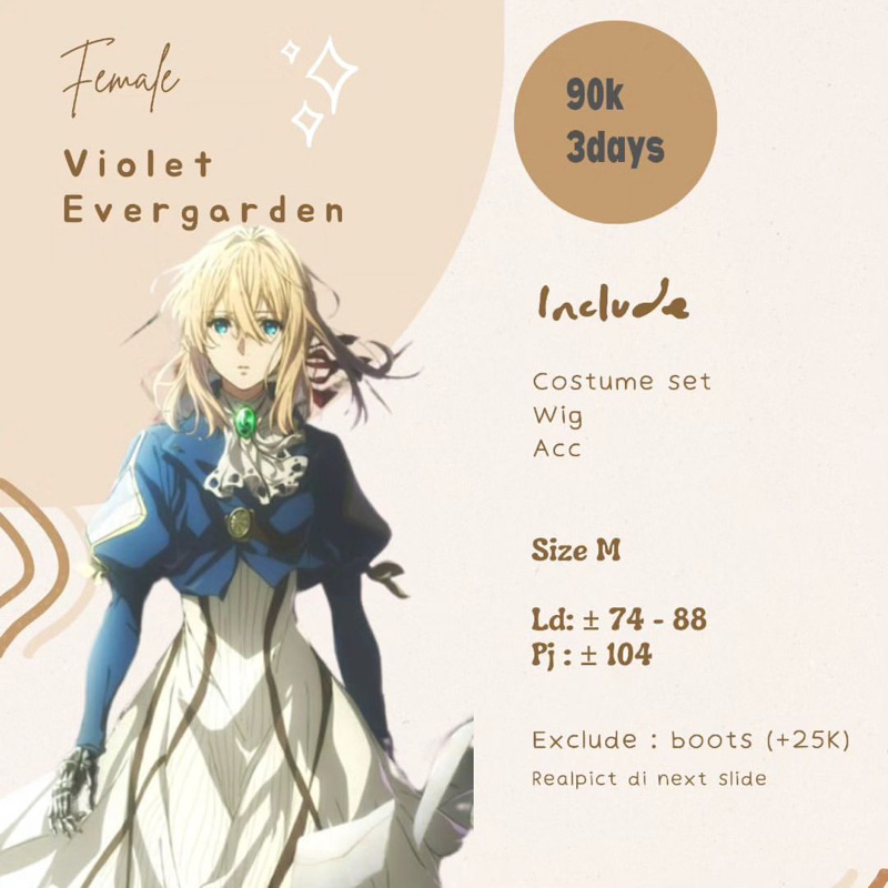 rental costum cosplay violet evergarden