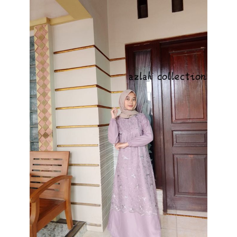 Gamis  brukat pesta kondangan busui tile mutiara / gamis kondangan brukat tile mutiara muslimah