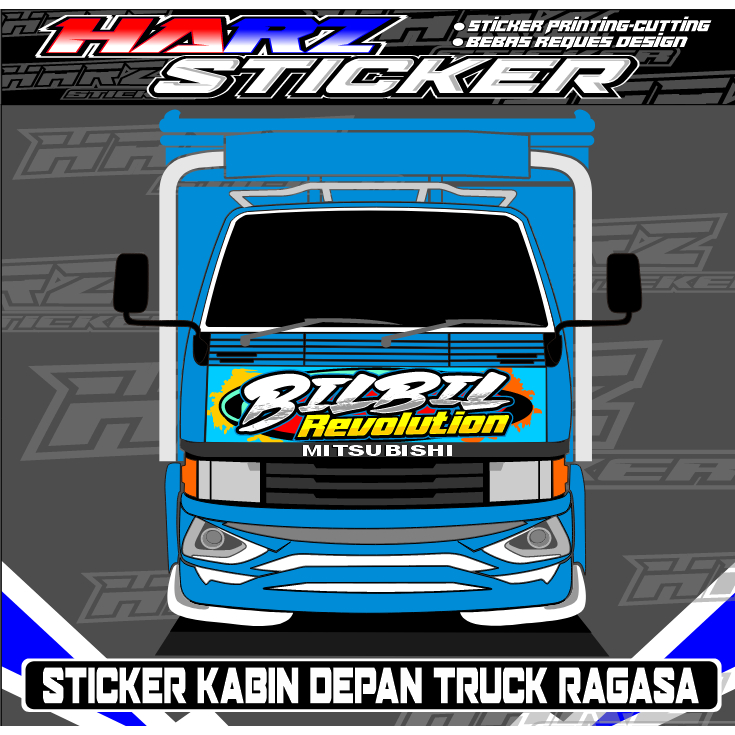 Stiker Kabin Depan Truk Ragasa-Stiker Bil Bil-Stiker Bebas Request