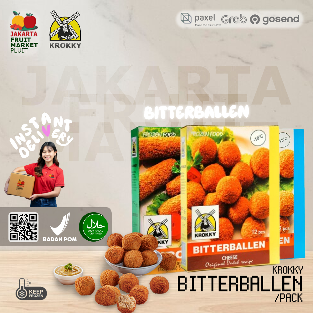 

KROKKY BITTERBALEN ALL / beef / cheese / chicken mushroom frozen food daging sapi keju ayam jamur kroket bulat