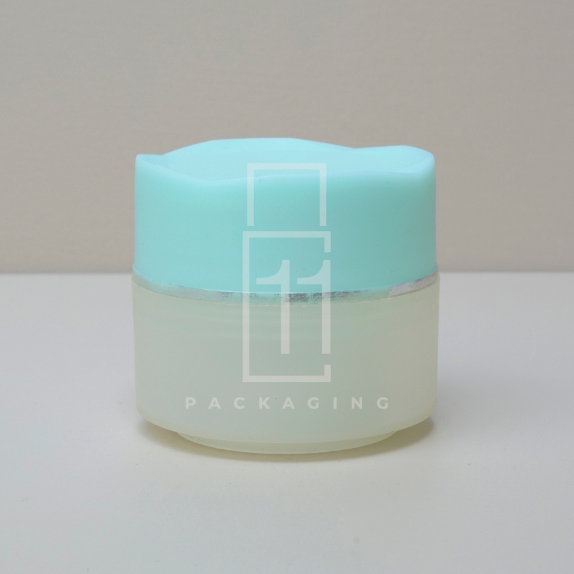 POT CREAM 15GR TUTUP HIJAU TRANSPARAN 15 GRAM POT PP BUNGA HIJAU TOSCA