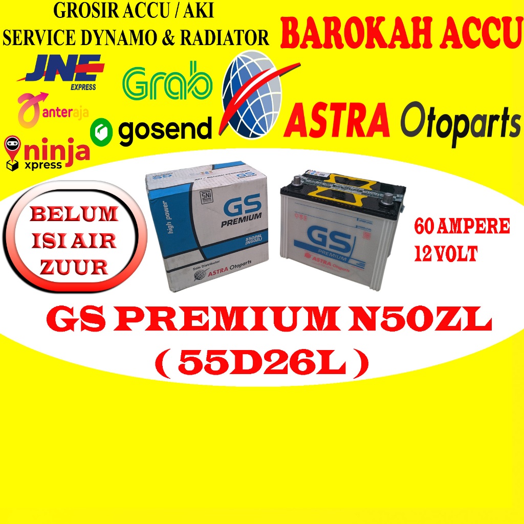 AKI GS PREMIUM N50ZL / 55D26L , 60 AH ASTRA OTOPARTS