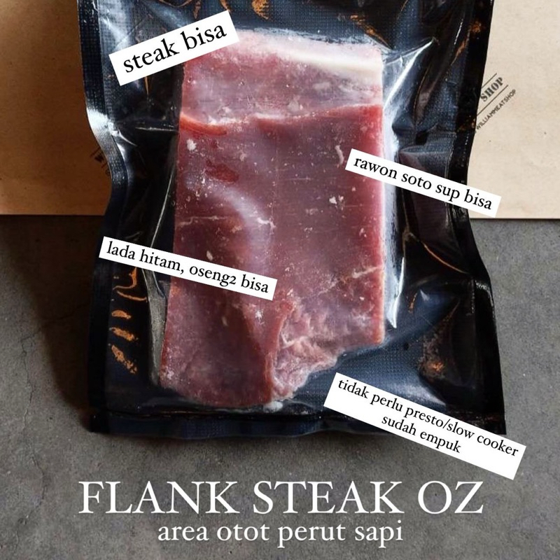 

Flank Steak AUS/ Lean Meat / Daging Steak Sapi Sedikit Lemak Williammeatshop