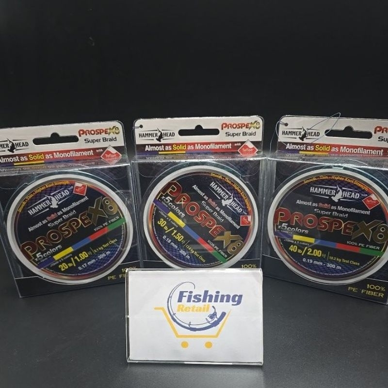 Hammer Head PROSPEX Senar Teflon PE X8 ( Multi ) 300M - PROSPEX8 Line