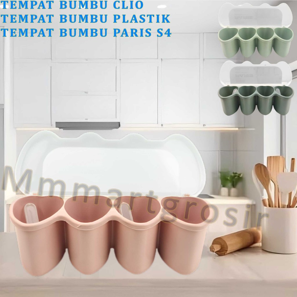 Clio / Tempat Bumbu Plastik / Tempat Bumbu Paris / Tempat Bumbu 4Sekat / 8455