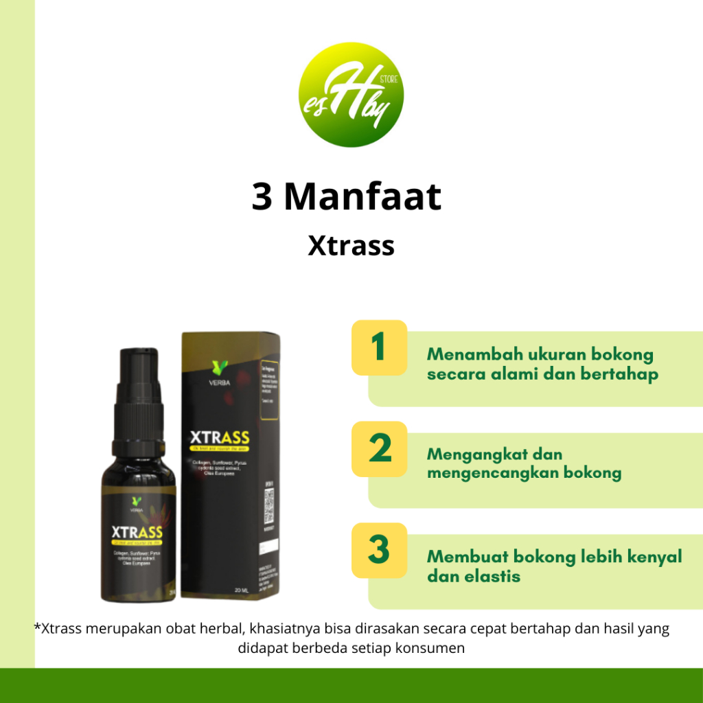 XTRASS Original - Obat Pengencang & Pembesar Bokong Herbal Alami, Hasil Permanen, BPOM