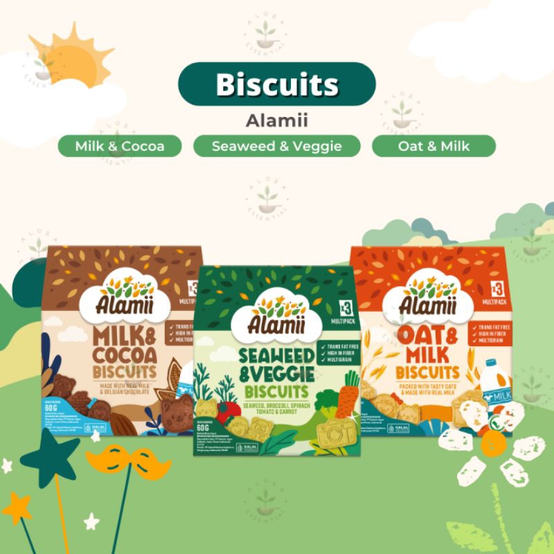 

Alamii multigrain biscuits | camilan snack anak | biskuit anak