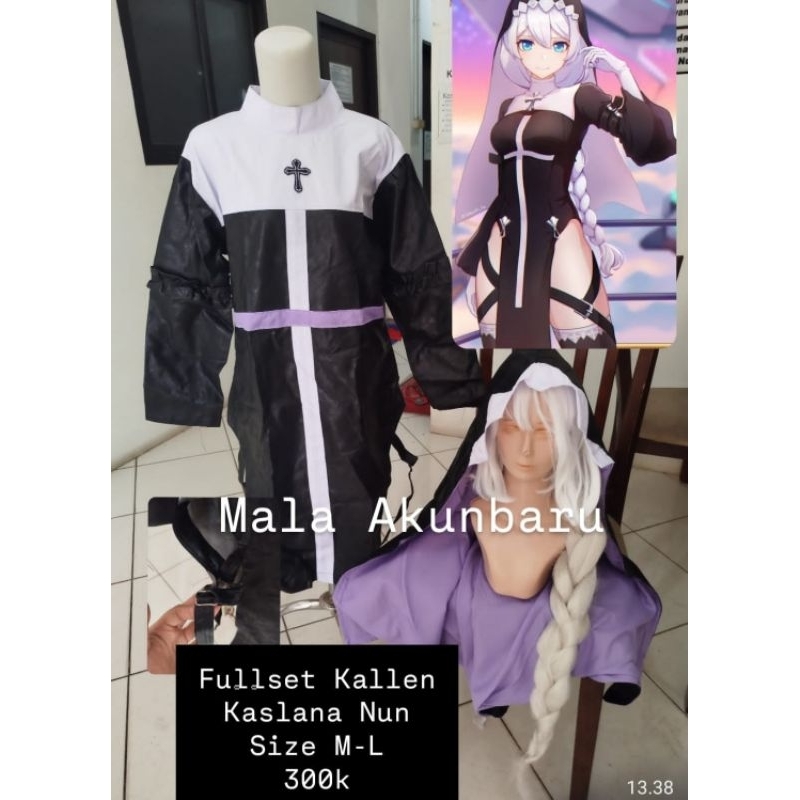 Costume Cosplay dan Wig Kallen Kaslana Nun Honkai Impact 3