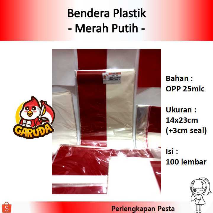 Bendera Merah Putih | Grosir | Plastik OPP tebal | bendera plastik