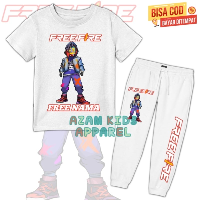 (BISA COD) KAOS JOGGER ANAK FF KARAKTER FREE FIRE BUNDLE FREE NAMA / SETELAN KAOS JOGGER ANAK FF KAR