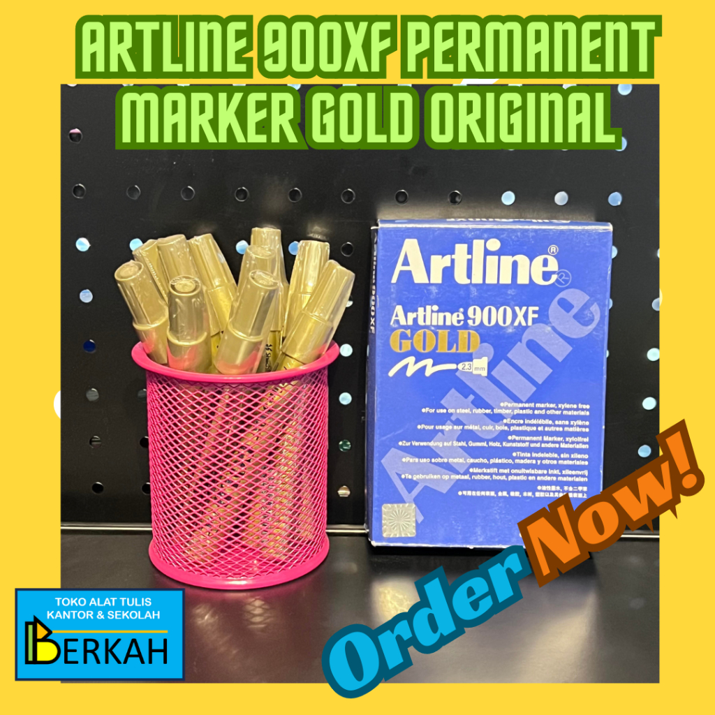 

Spidol Permanen Metalik Emas Artline 900XF Permanent Marker Metallic Gold Original