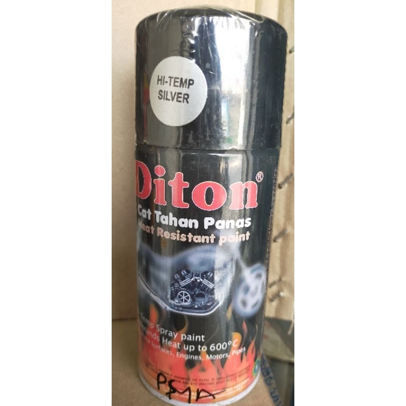 Cat semprot Pilok Diton Hi-Temp Hitam, Silver 300 cc