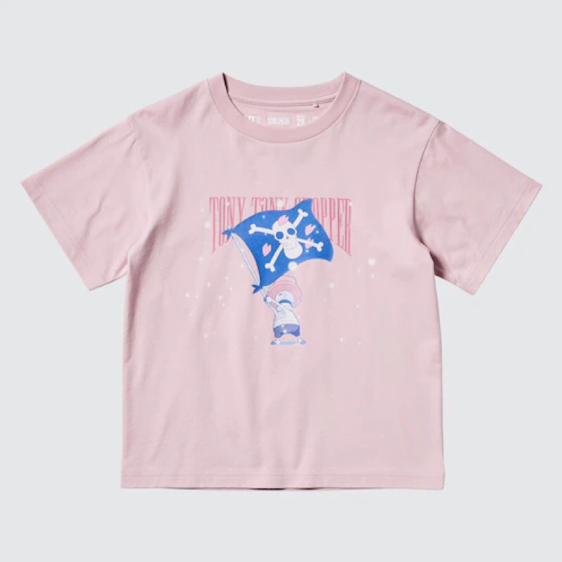 UNIQLO Kids Unisex UT T-Shirt Kaos Grafis One Piece 25th Anak Laki Perempuan Pink
